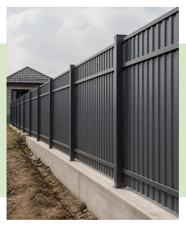 Забор с монолитным фундаментом в Карталах по цене от 8136 р. | ЗаборЭксеперт-Крт